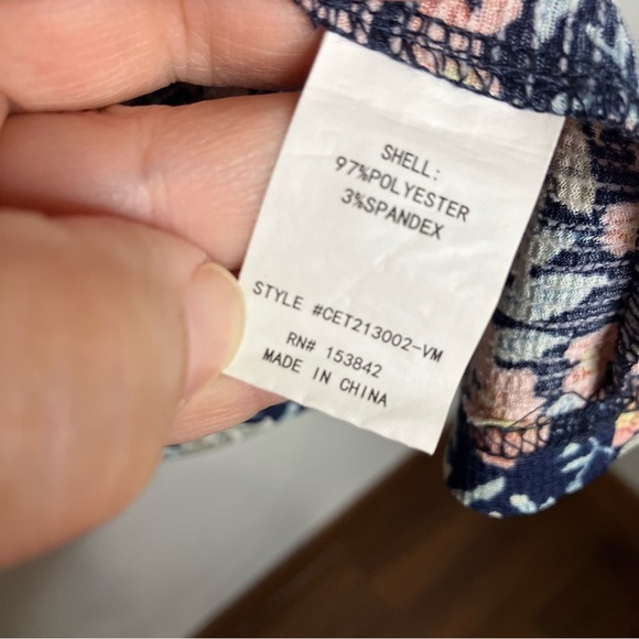 Melloday floral 3/4 sleeve pinafore blouse women’s size medium - Picture 4 of 6